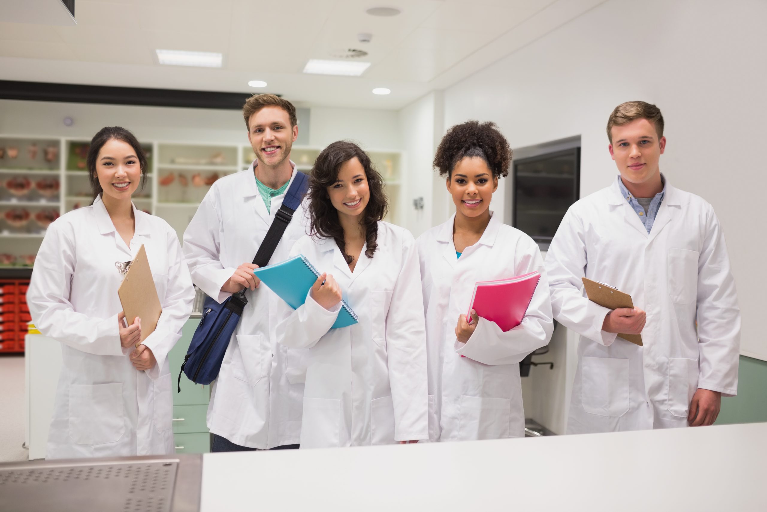 Medical students smiling at camera