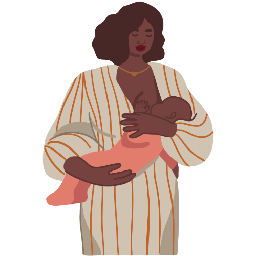 A Black mom with her baby